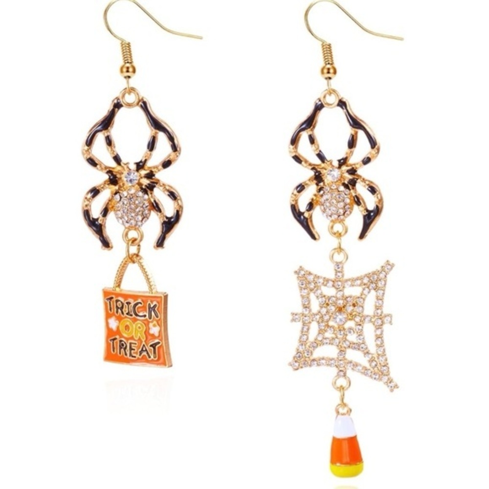 Halloween Spider and Web Earrings